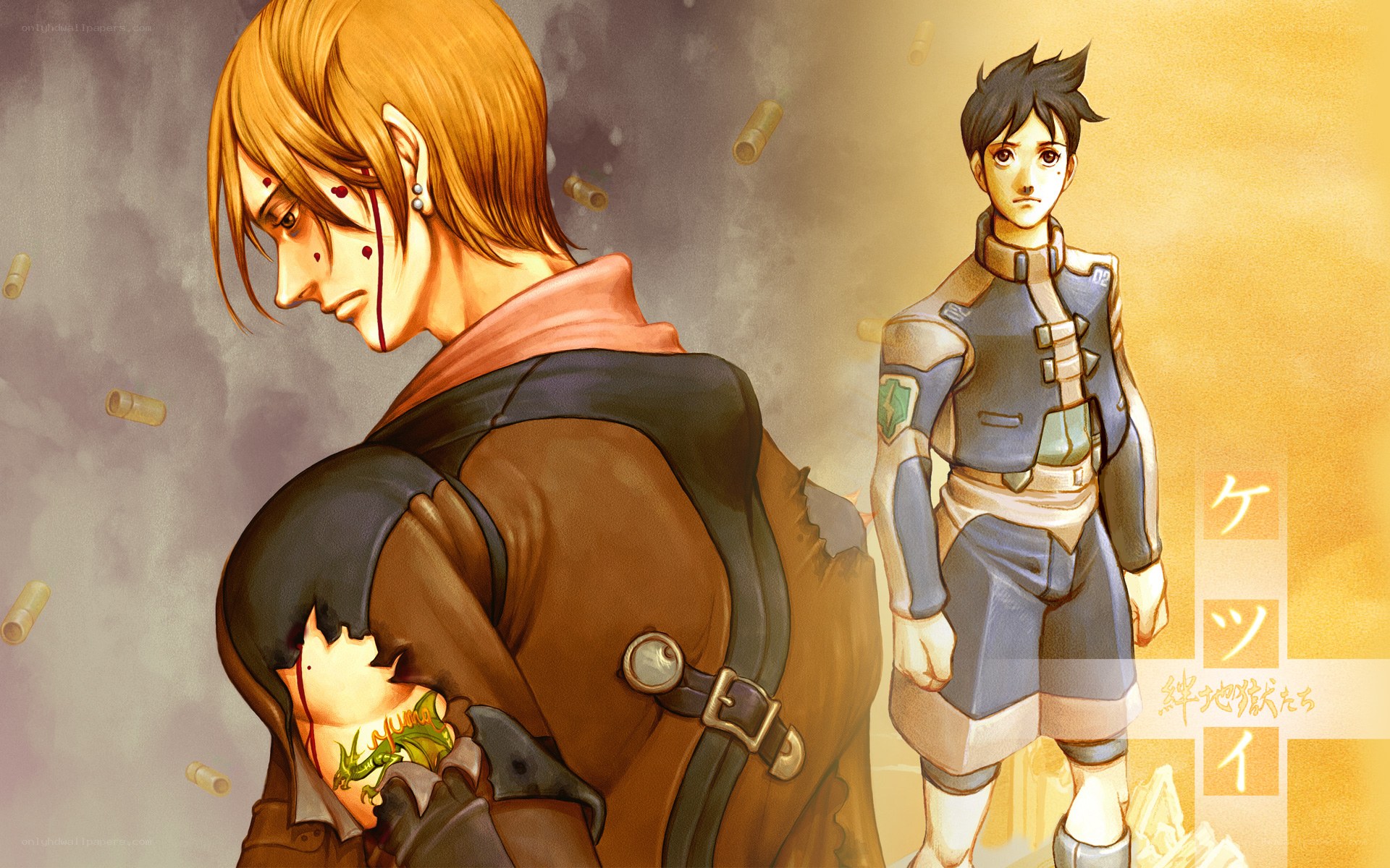 Injured warrior and young boy