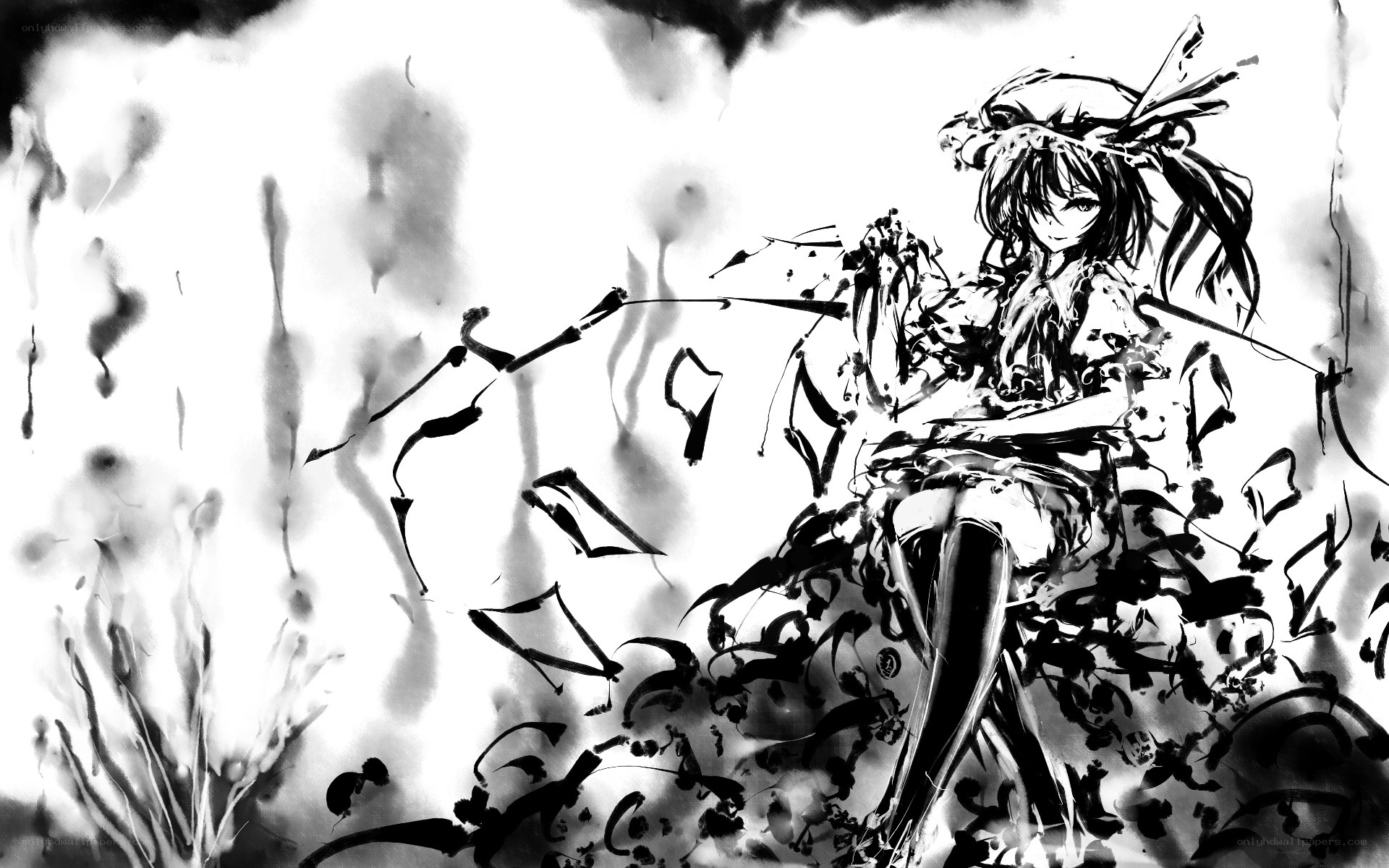 ink art anime girl