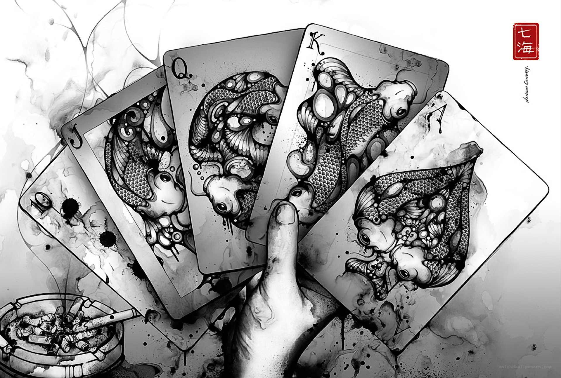 ink art playing cards