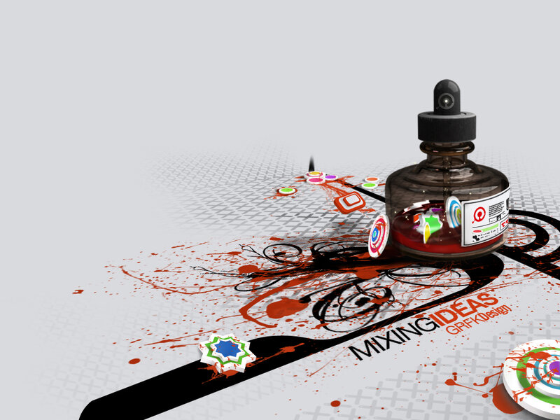 Ink Bottle with Splatters