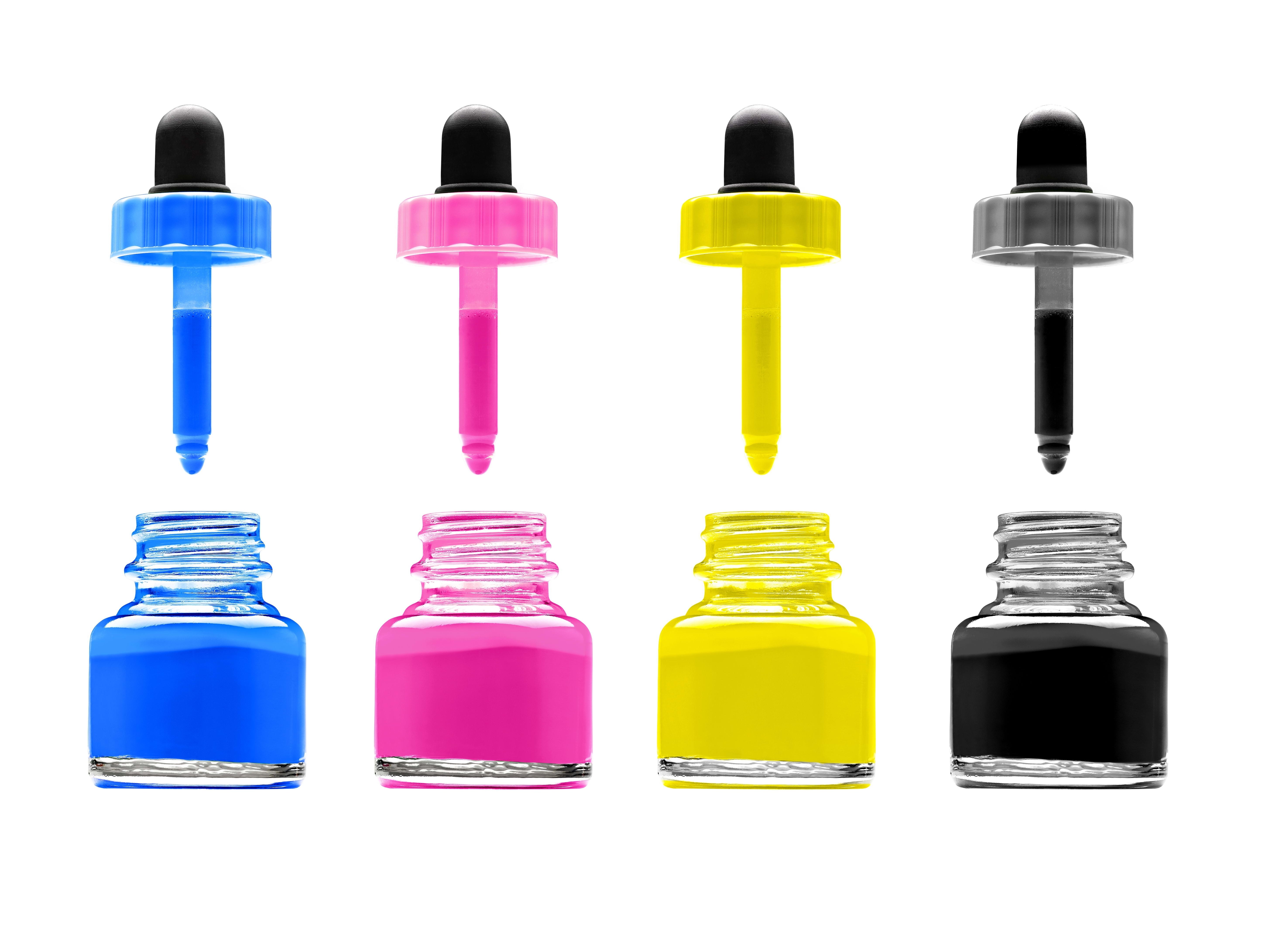 ink bottles with droppers