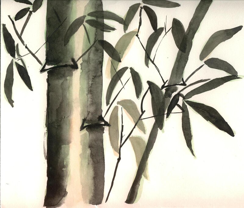 Ink painting of bamboo