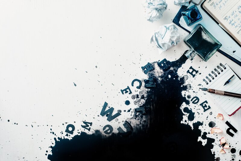 Ink Spill with Letters