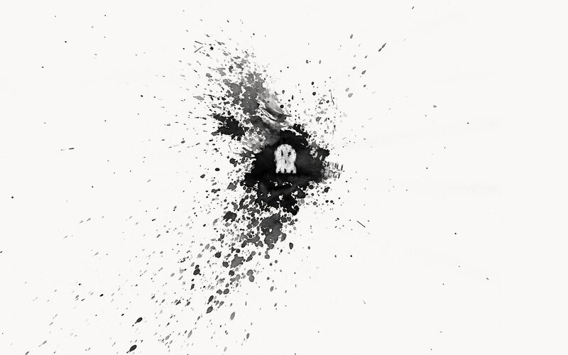 ink splatter with skull
