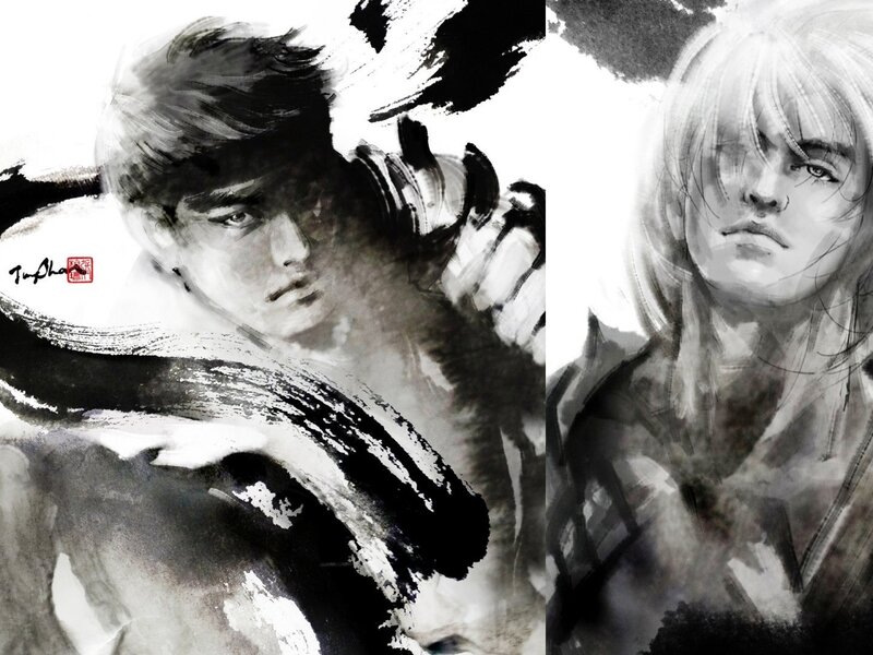 ink-style character portraits
