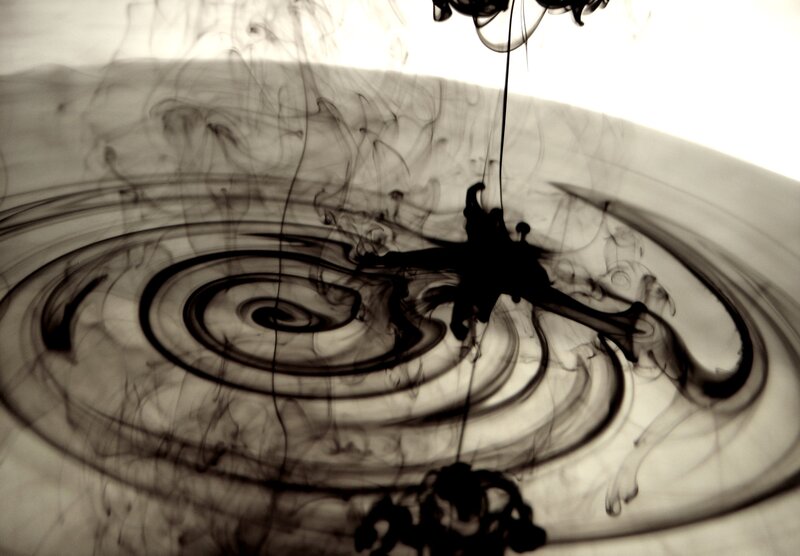 Ink swirling in water
