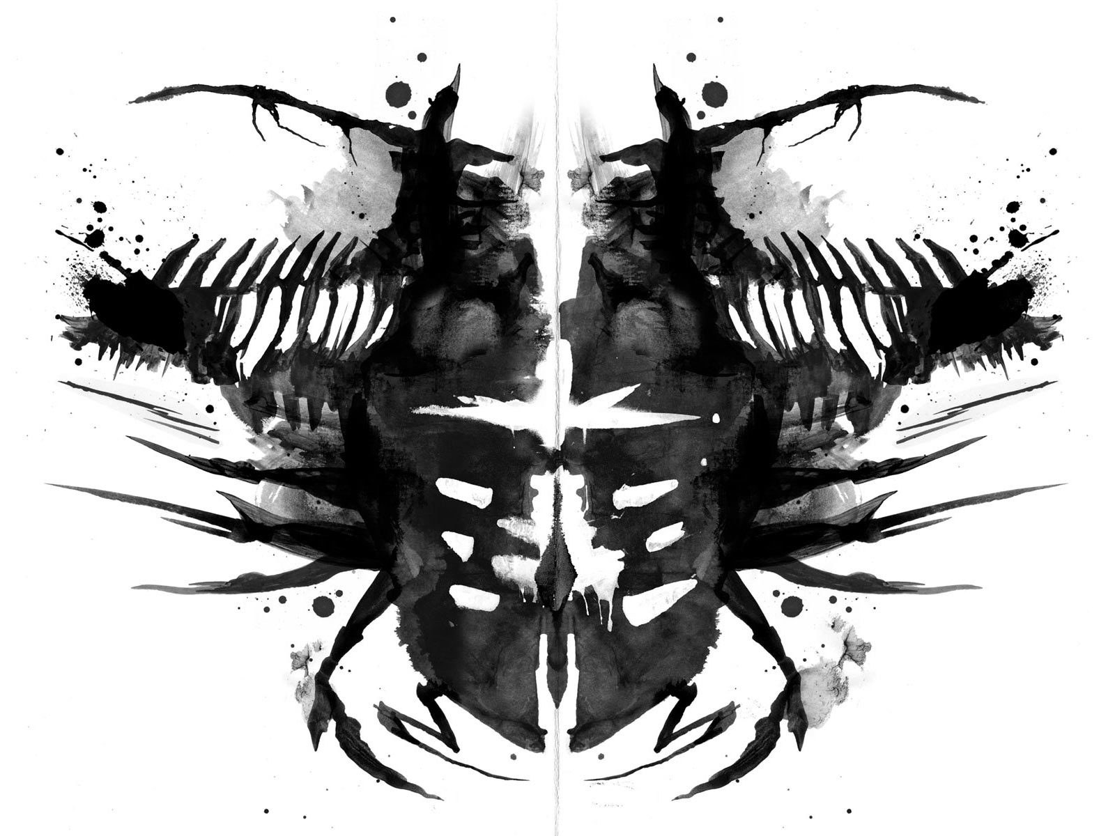Inkblot figure resembling a beetle