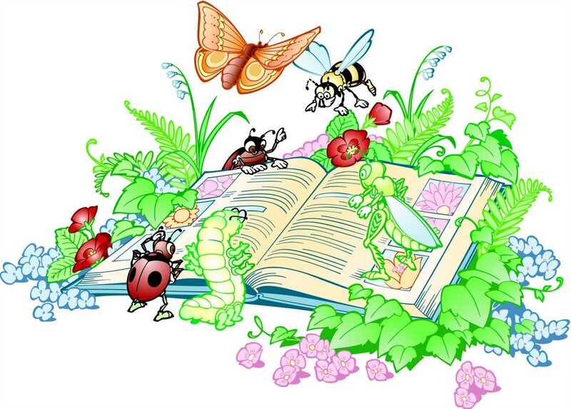 Insects Around Open Book