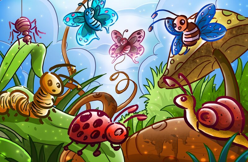 Insects in a garden