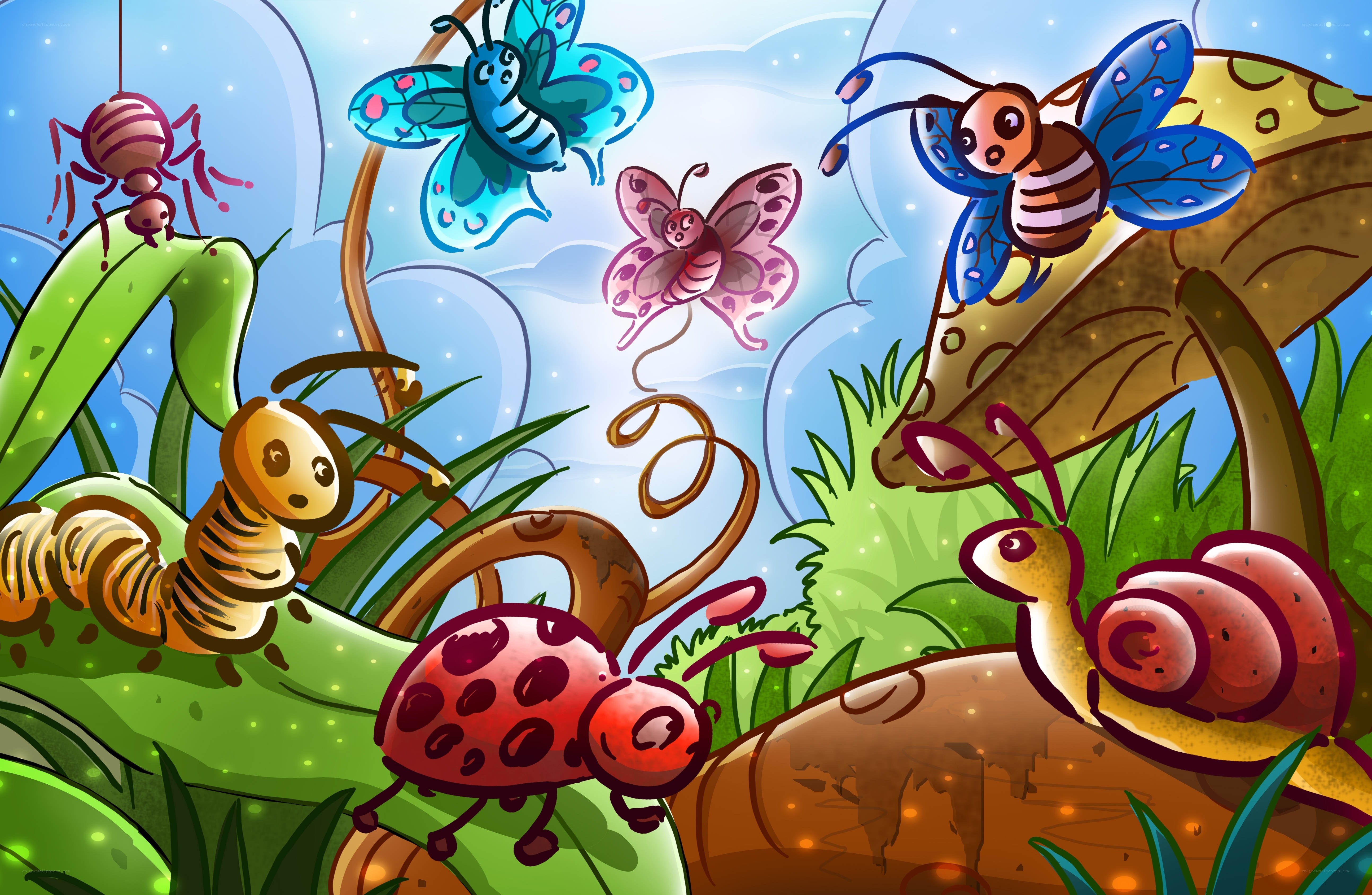 Insects in a garden
