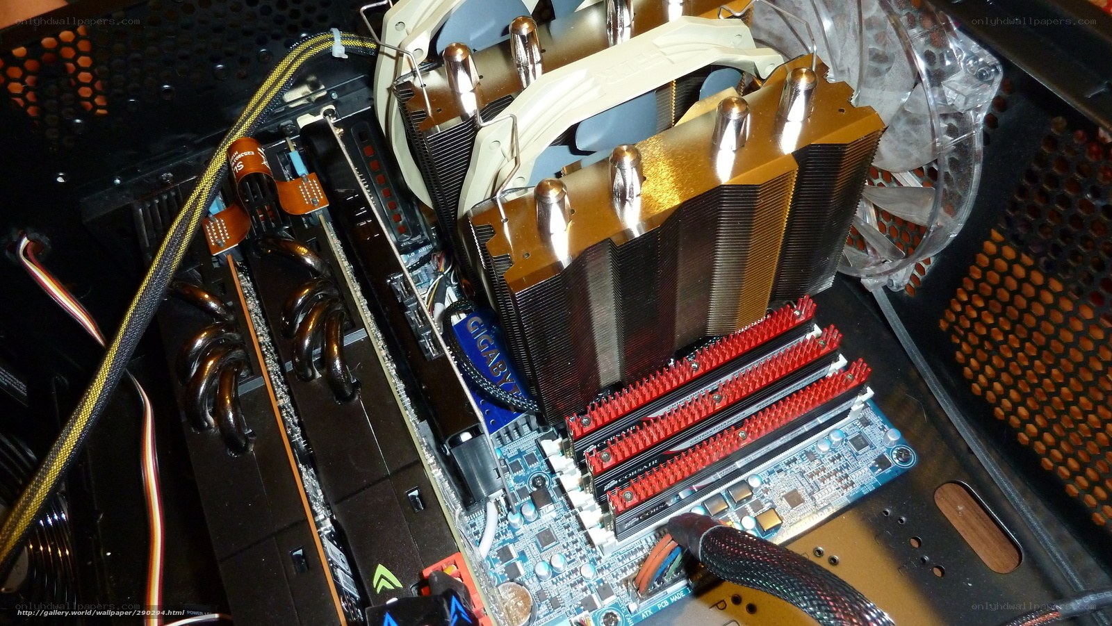 Inside a computer case