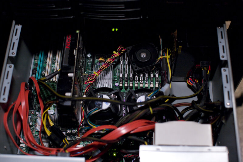 Inside a computer case