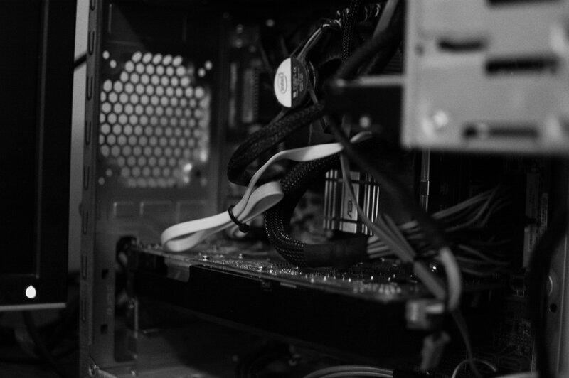Inside a computer case