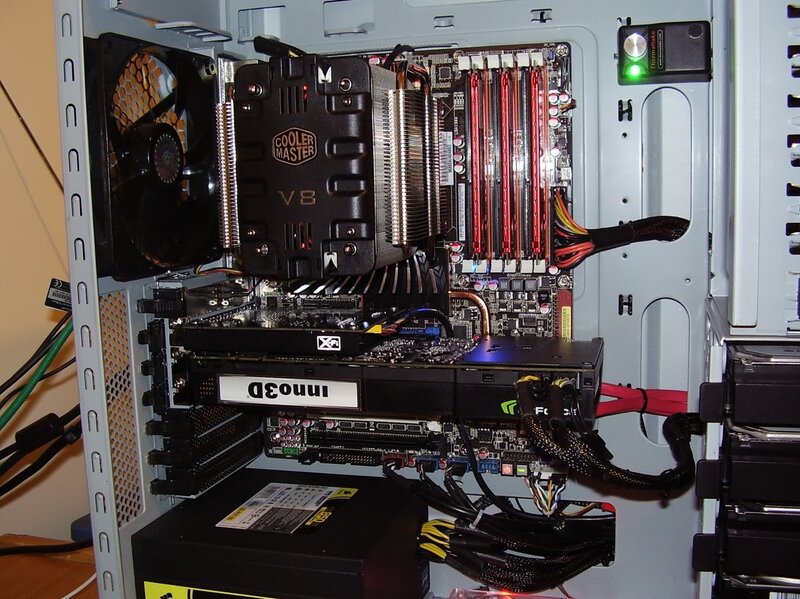 Inside a computer case