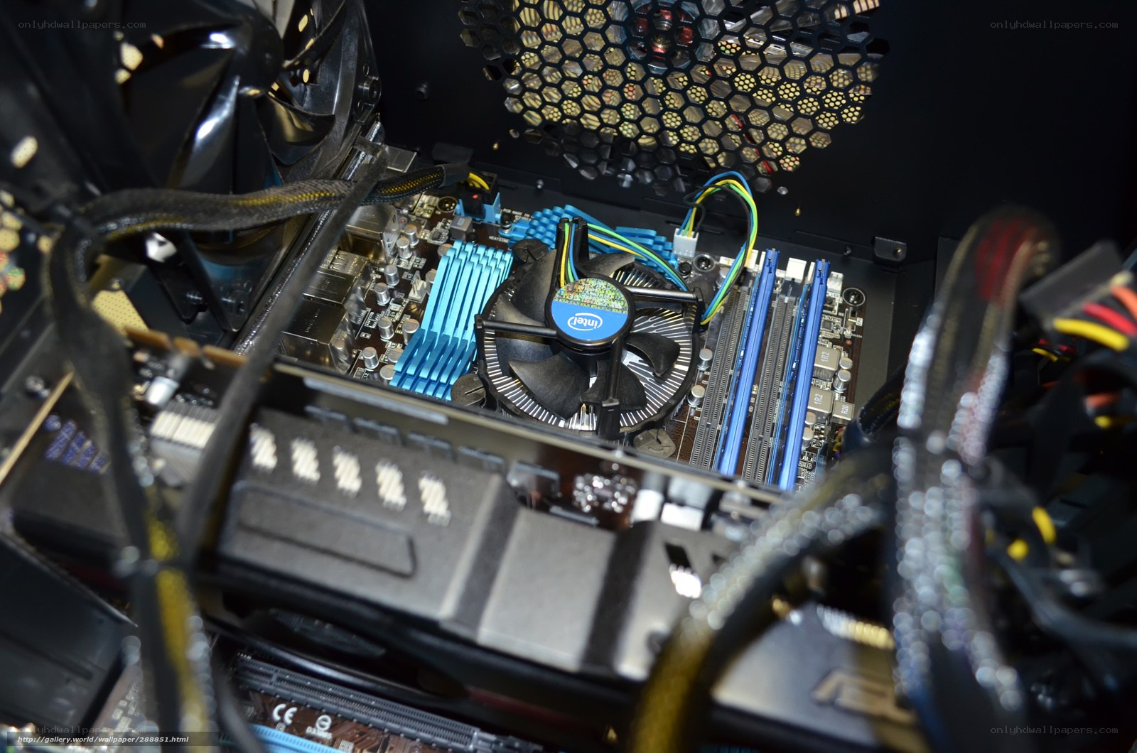 Inside a computer case