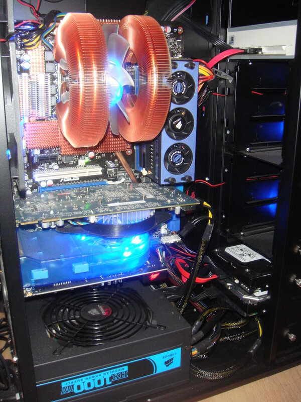 Inside a computer with custom cooling
