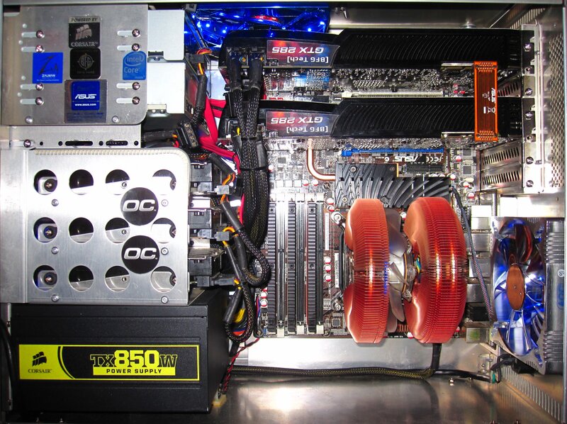 Inside a custom PC build