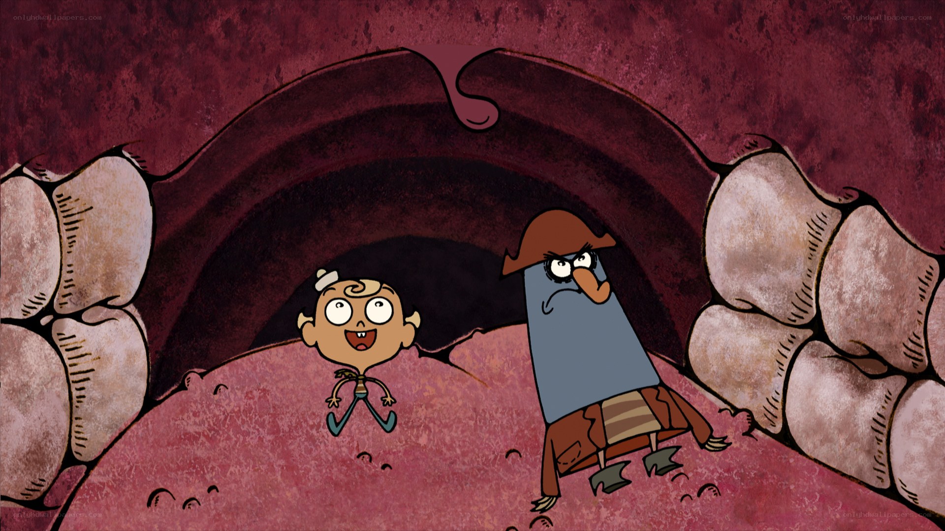 Inside a giant's mouth