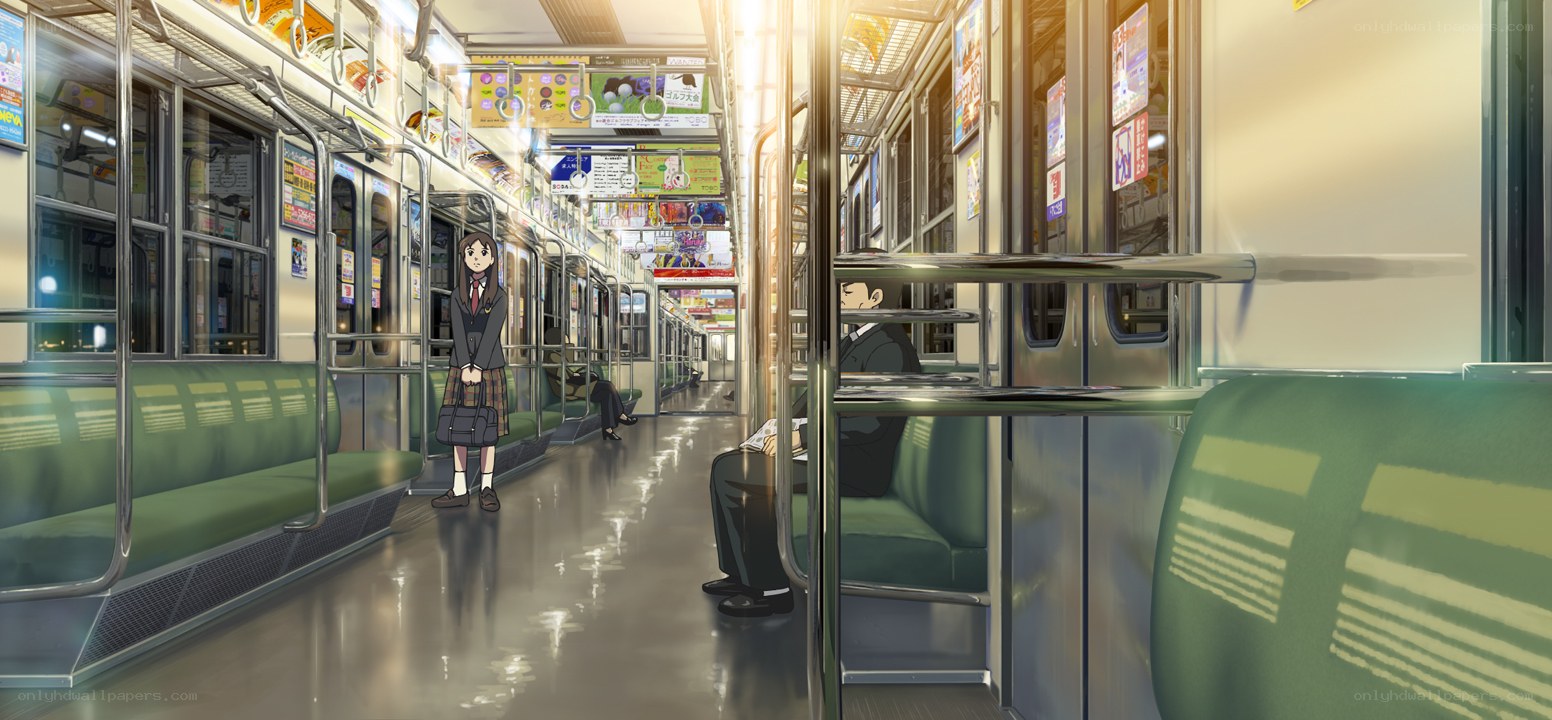 Inside a quiet subway car