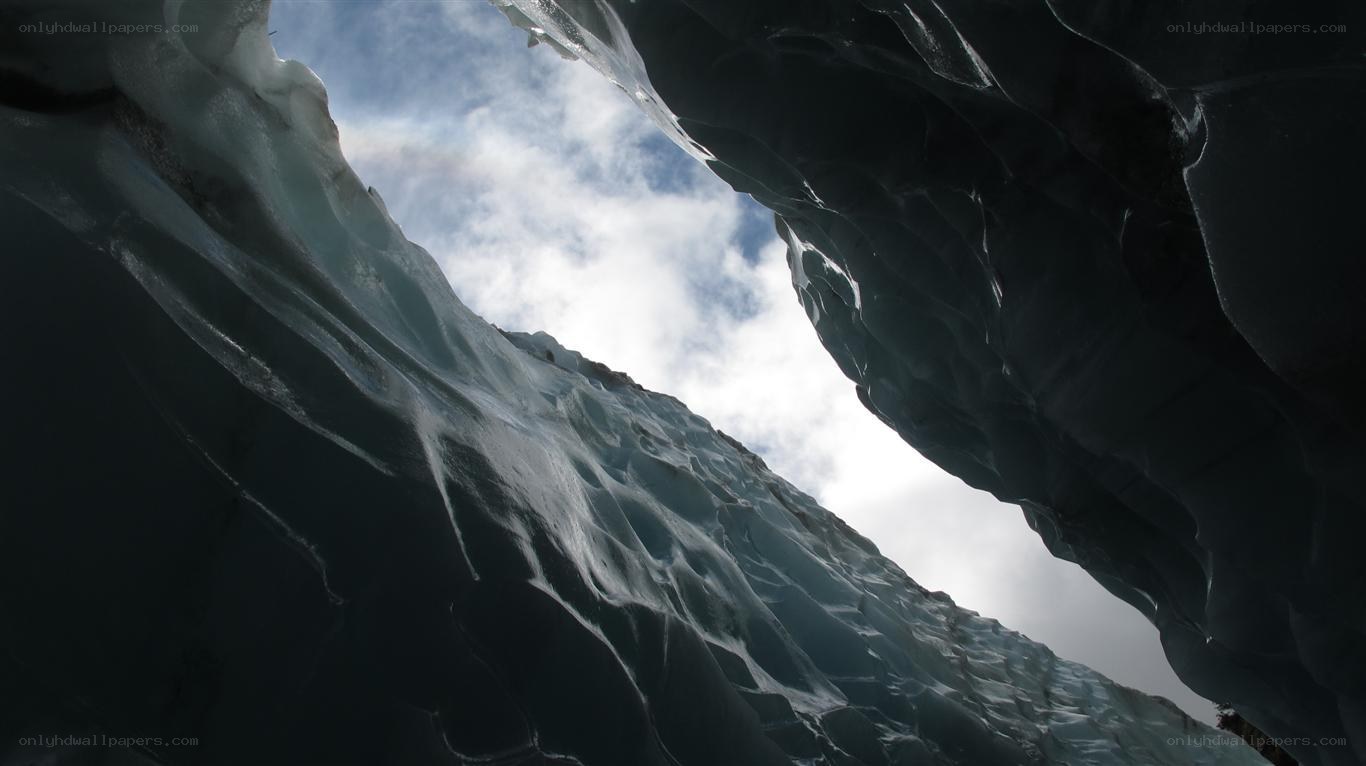 Inside an ice cave