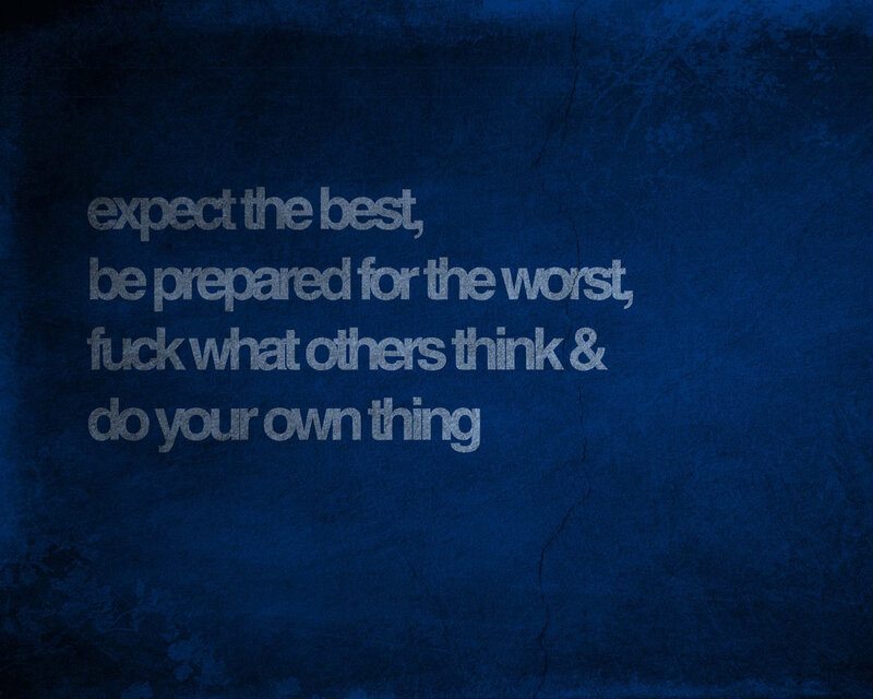 inspirational quote on blue background