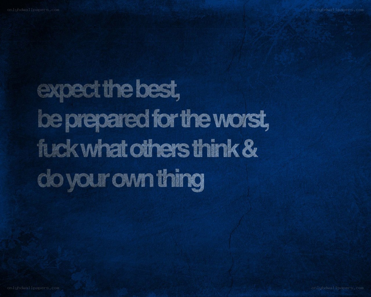 inspirational quote on blue background