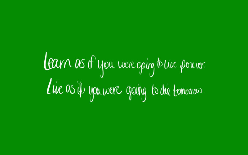 inspirational quote on green