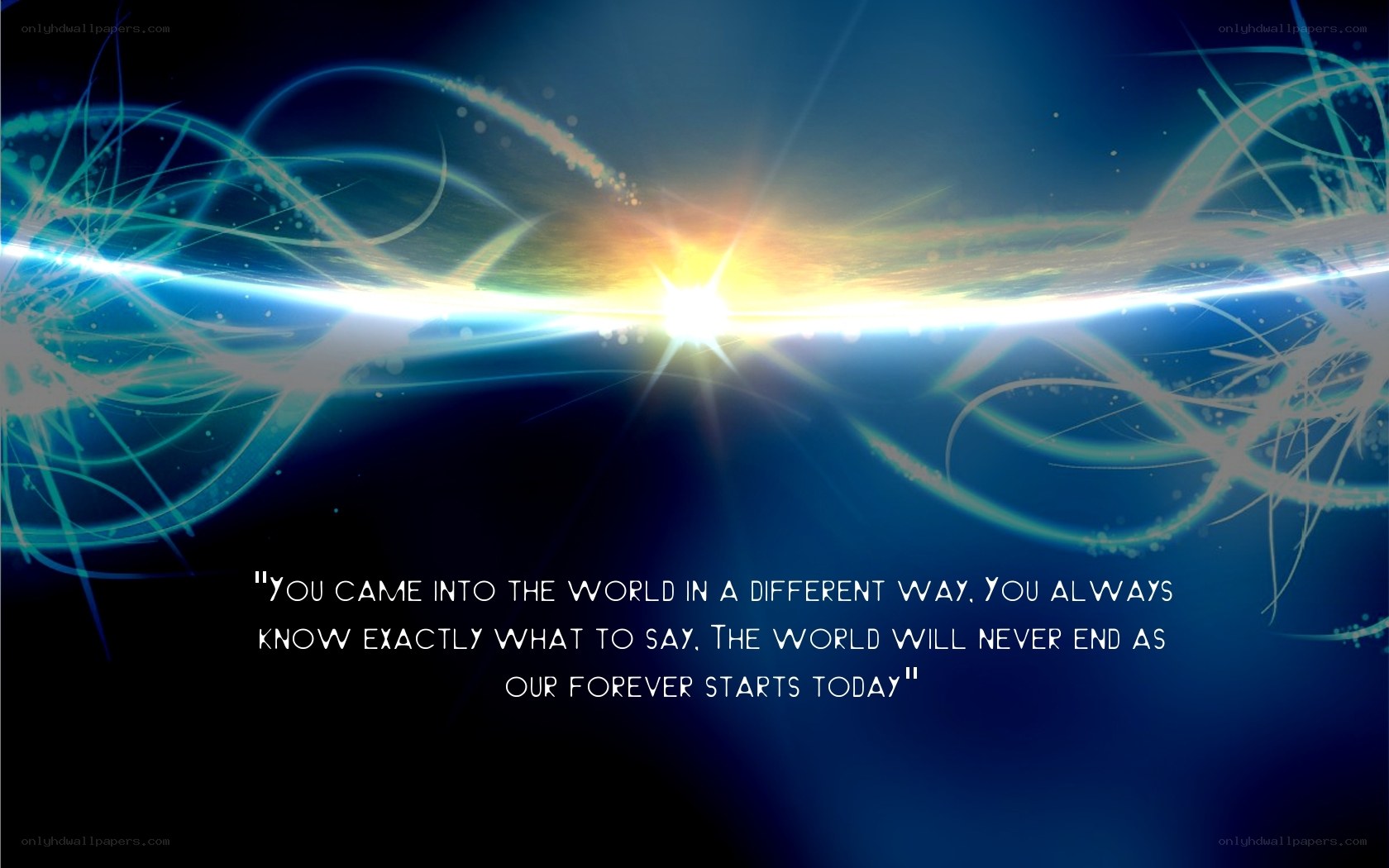 inspirational quote with light
