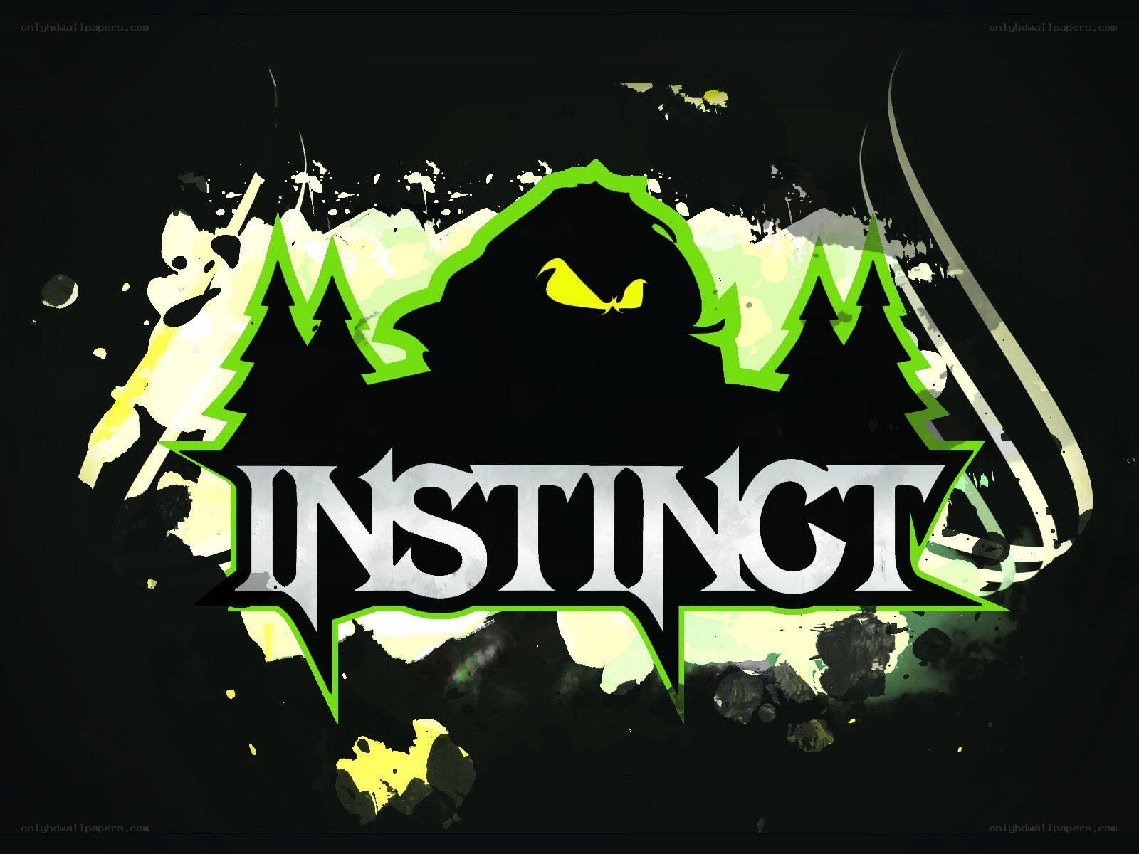 Instinct logo with forest silhouette