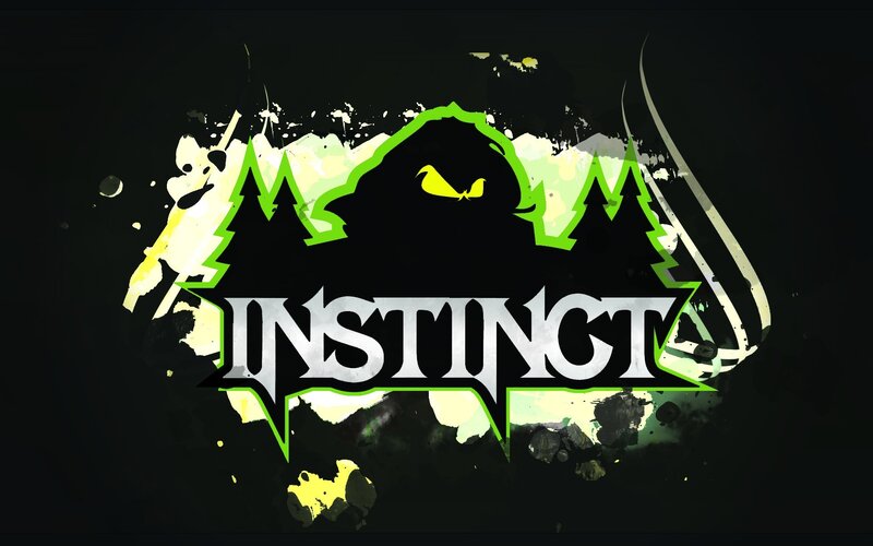 Instinct logo with forest silhouette
