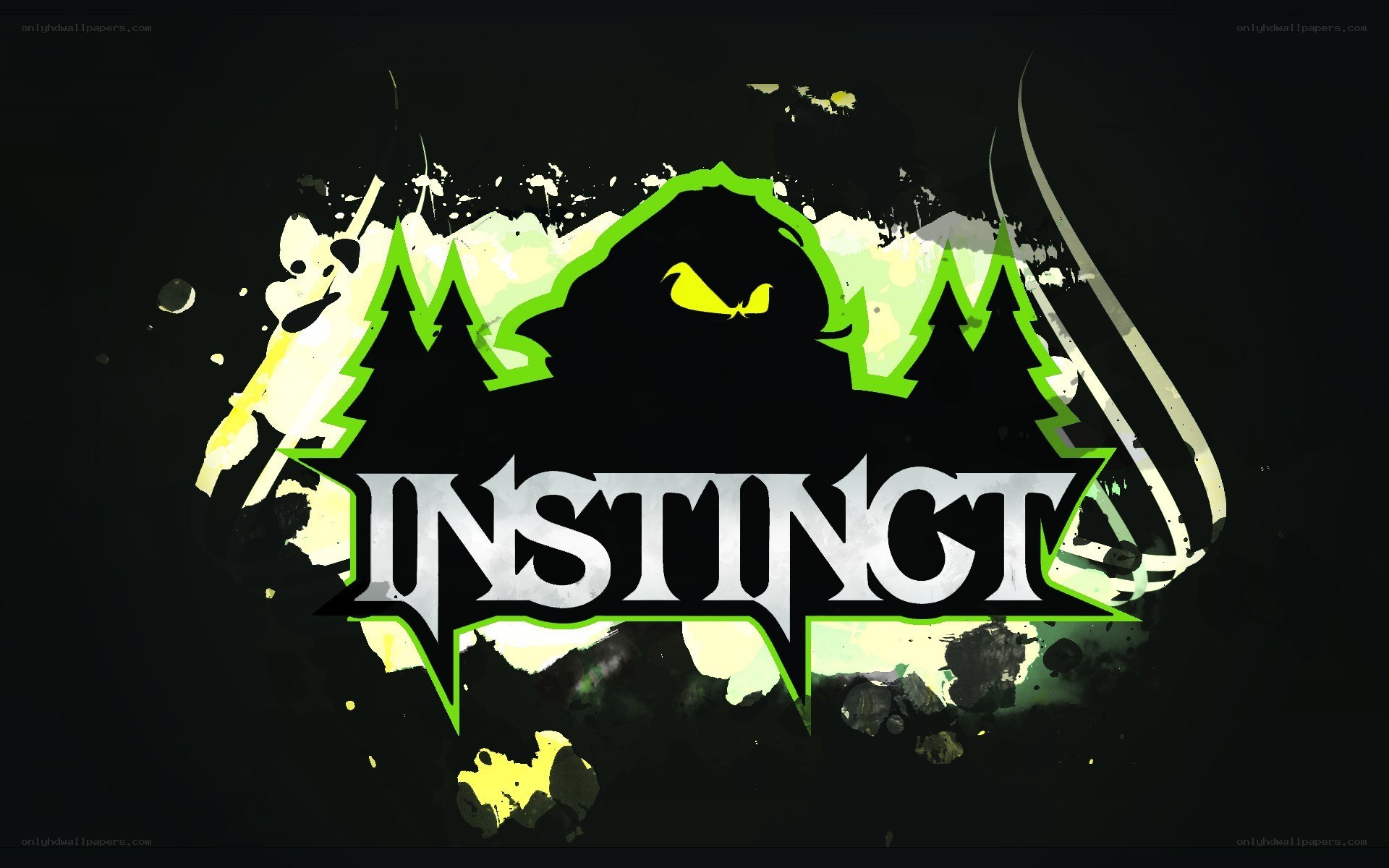Instinct logo with forest silhouette