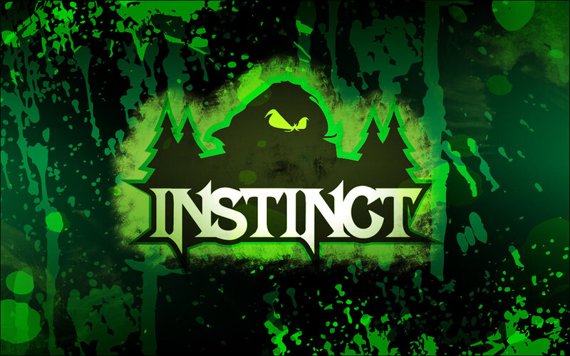 Instinct logo with green splatter