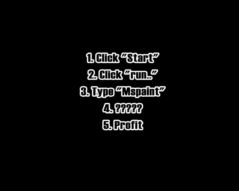 instructions on black background