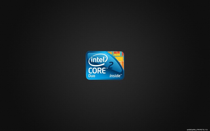Intel Core 2 Duo Logo — Black, Minimalist, Digital Art