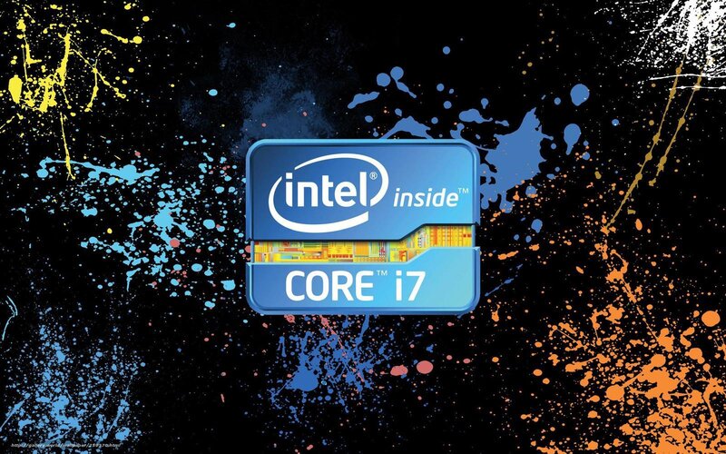 Intel Core I7 Processor — Black, Dynamic, Digital Art, Logo, Splatter