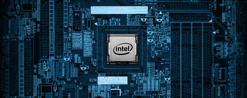Intel CPU on Motherboard — Blue