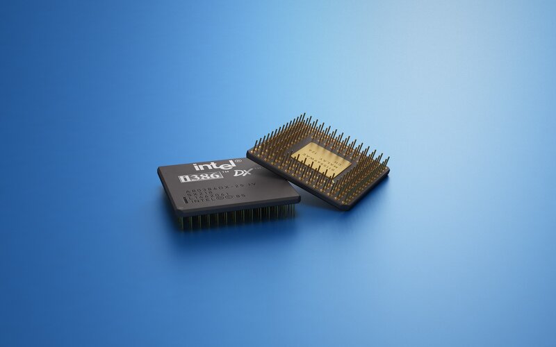 Intel i386DX processor chips
