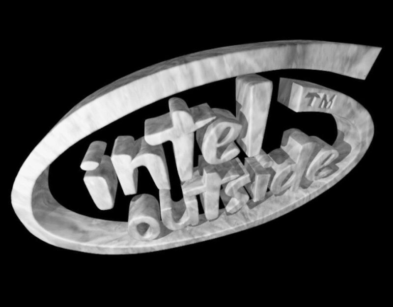 Intel Inside logo in marble style