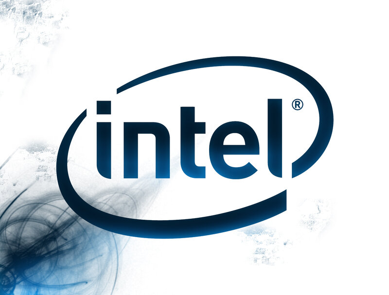 Intel logo on abstract background