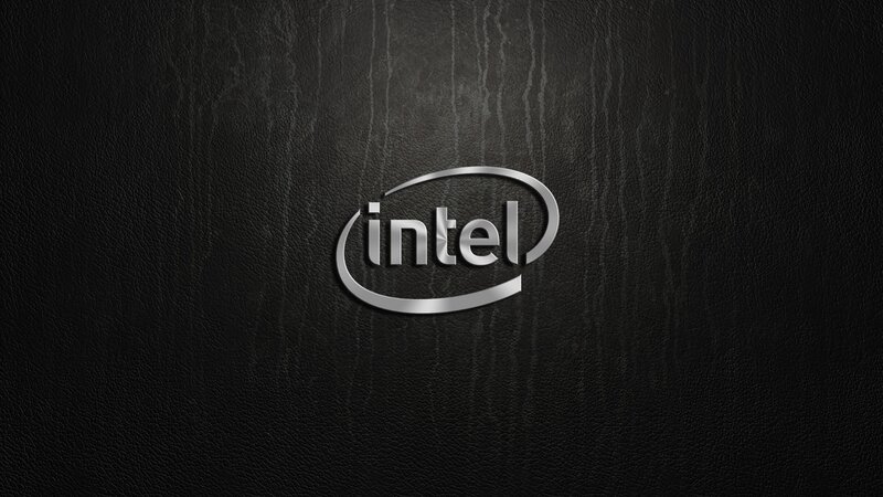 Intel Logo on Black Background — Minimalist