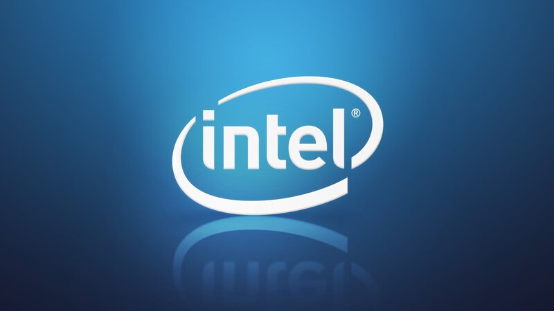 Intel Logo on Blue