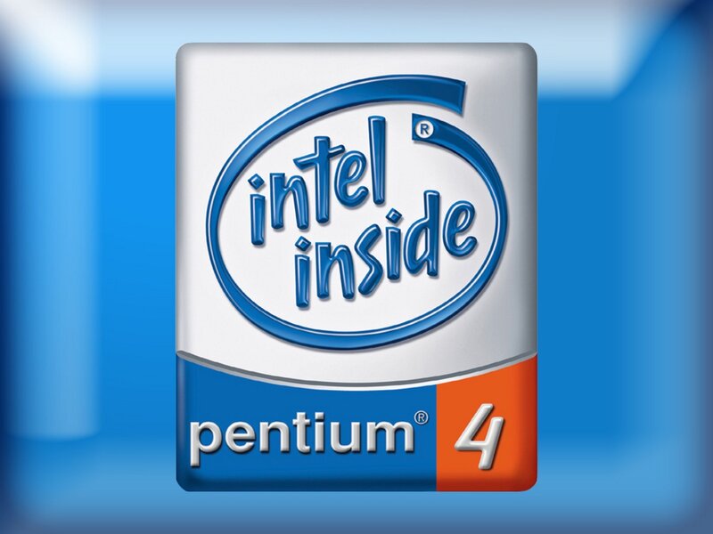 Intel Pentium 4 Logo — Blue, Neutral, 3d Render