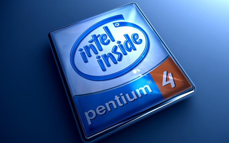 Intel Pentium 4 Processor — Blue, Technological, 3d Render, Logo