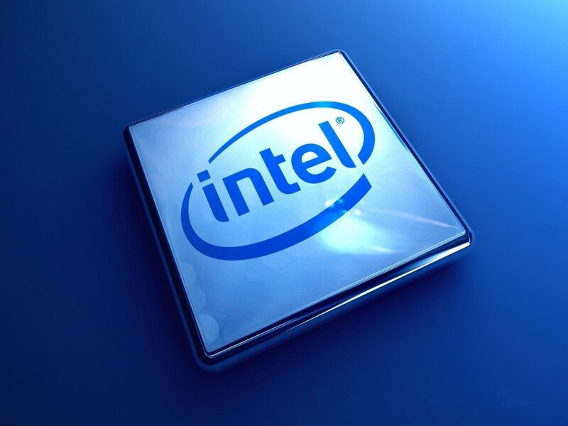 Intel Processor Chip — Blue, Professional, 3d Render, Logo, White