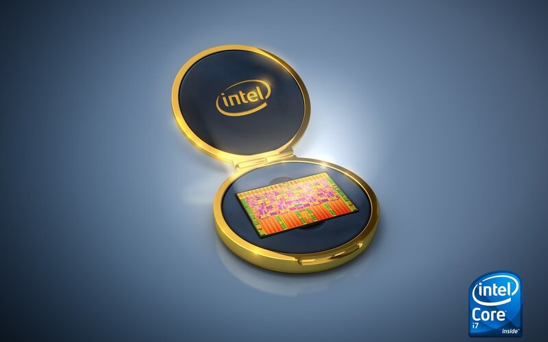 Intel Processor Chip — Blue, Professional, 3d Render