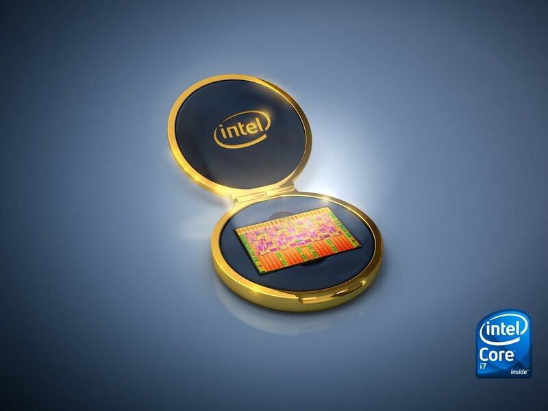 Intel Processor Chip — Blue, Technological