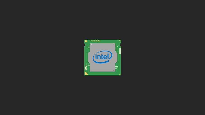 Intel Processor Chip — Green, Neutral