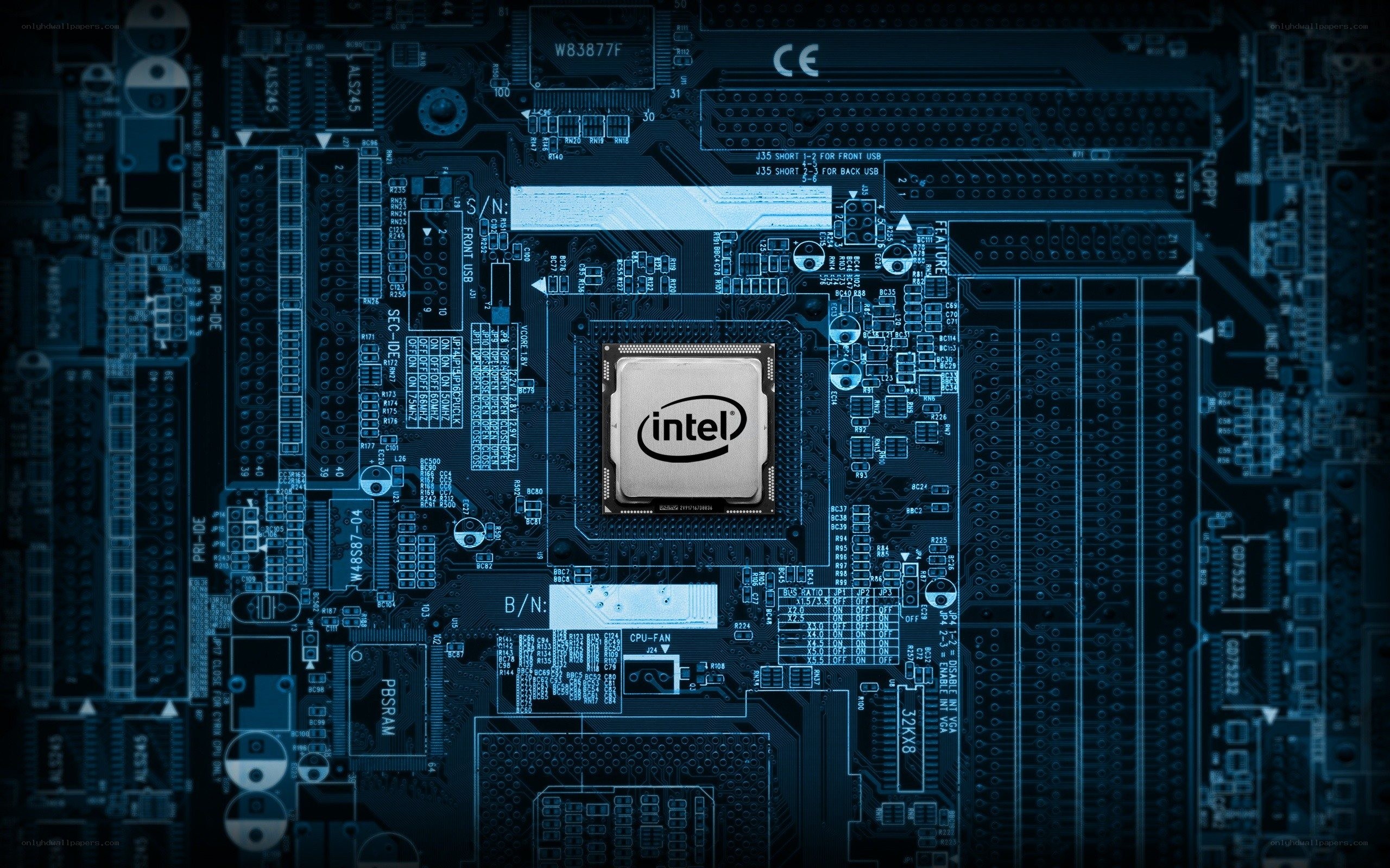 Intel processor on motherboard
