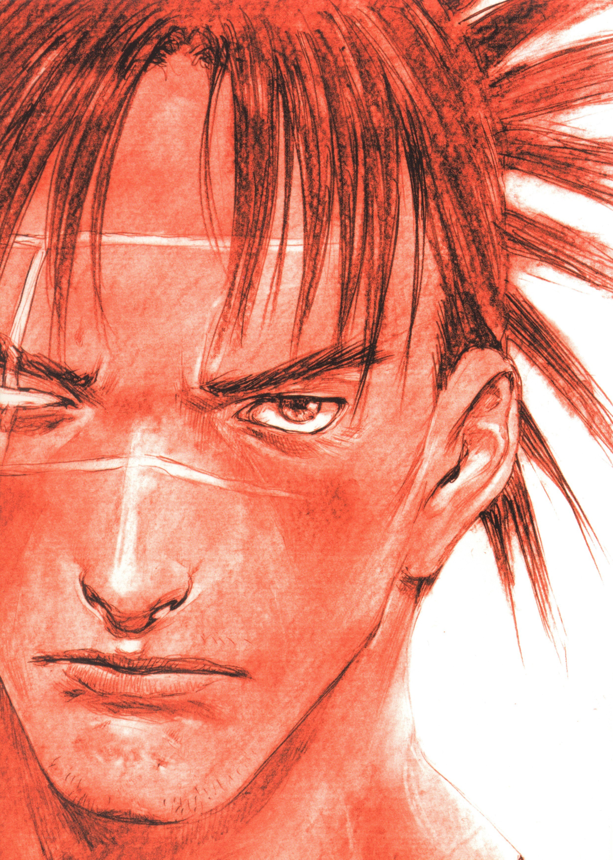 intense anime character portrait