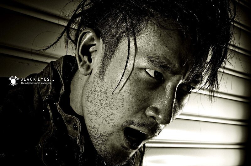 intense black and white portrait